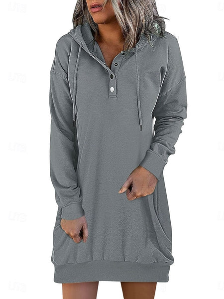 Women's Hoodie Dress Mini Dress Shift Dress Casual Daily FashionChic