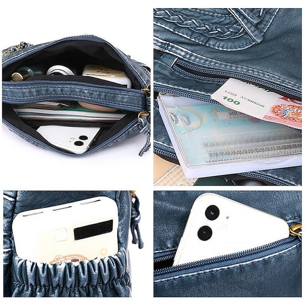 Leather Women's Faux Shoulder Brown Vintage Bag – Boho FashionChic