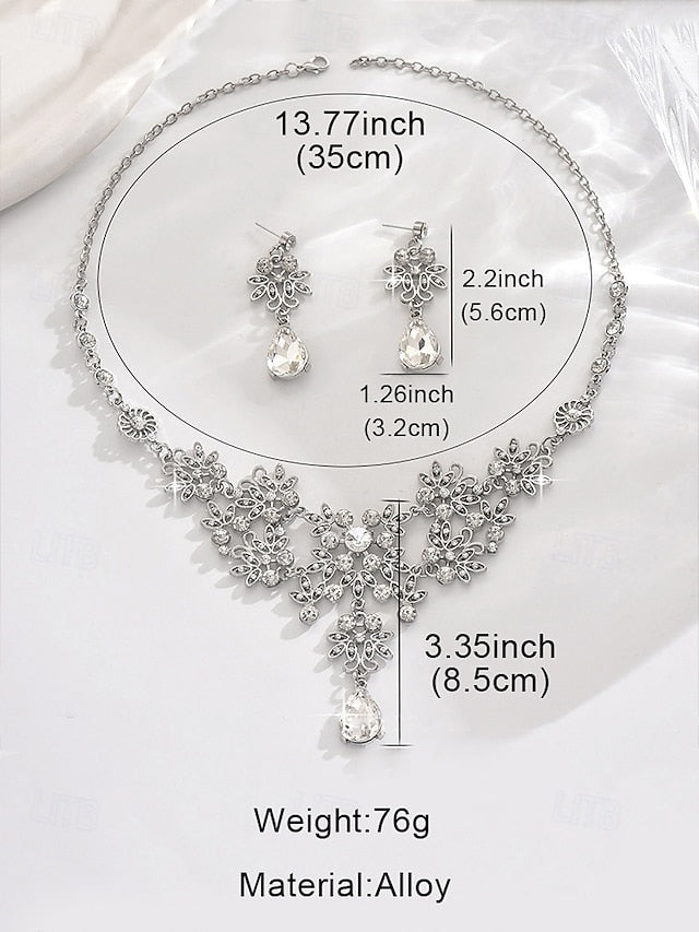 Rhinestone Set Elegant and – Women's Jewelry Tiara Silver FashionChic