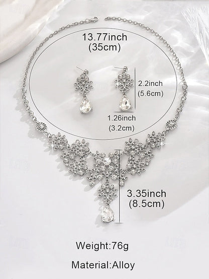 Rhinestone Set Elegant and – Women's Jewelry Tiara Silver FashionChic
