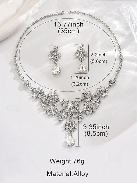 Rhinestone Set Elegant and – Women's Jewelry Tiara Silver FashionChic