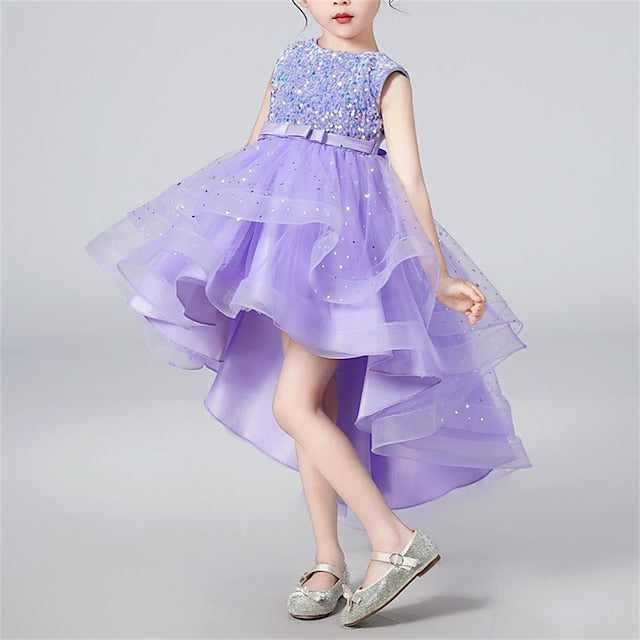 Solid Girls' Color Party Kids Sleeveless Dress FashionChic