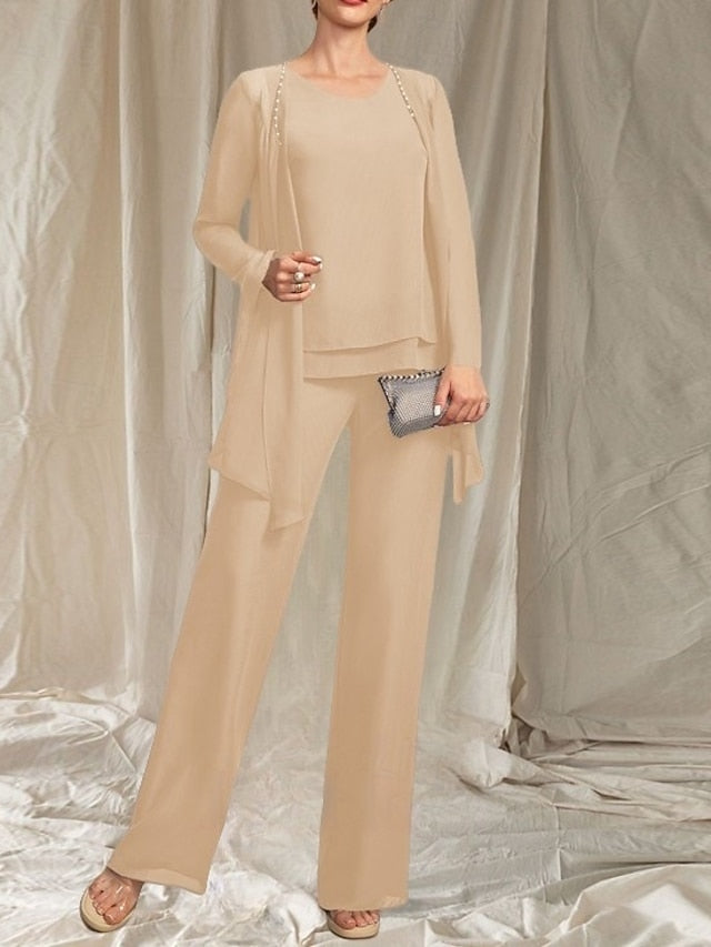 Mother Guest Pantsuit of Piece the Wedding Bride 3 Elegant Dress FashionChic