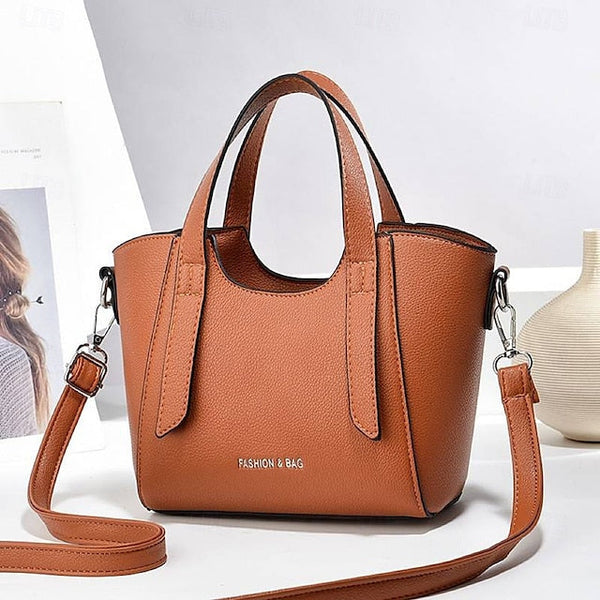 Casual PU Handbag Durable Earth Daily Leather Women's FashionChic