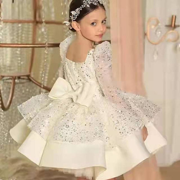 Sequin Kids Long Party Flower Girls' Girl Dress FashionChic