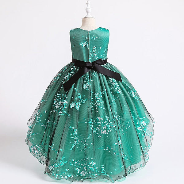 Sleeveless Floral Girls' Kids Solid Dress Wedding Colored FashionChic