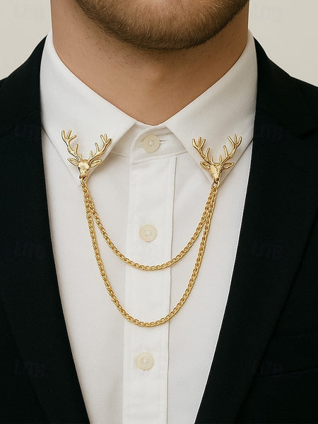 Christmas – Elegant Pins Collar Men's Alloy Reindeer FashionChic