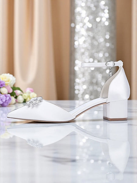 with Block Shoes Satin Burgundy Wedding Women's Heel FashionChic