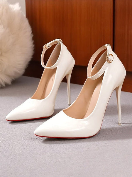 with Women's Heels Black Patent Stiletto Ankle Leather FashionChic