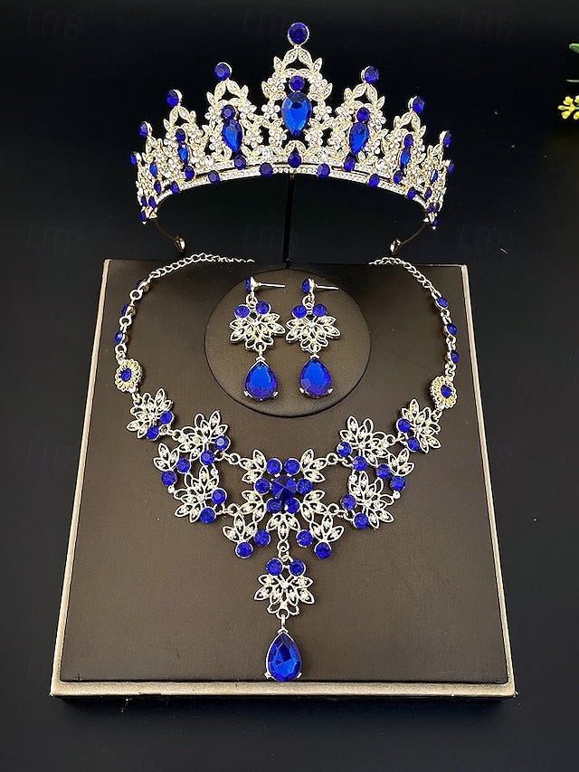 Rhinestone Set Elegant and – Women's Jewelry Tiara Silver FashionChic