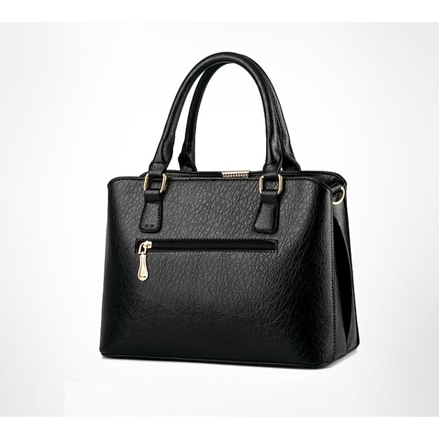 Elegant Faux Leather Structured Handbag – Green Women's FashionChic