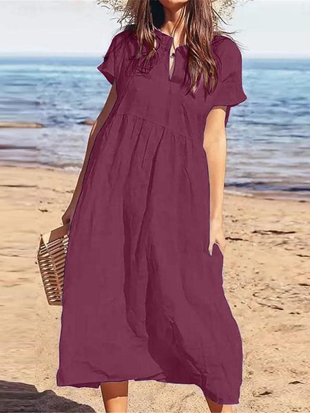 Women's Black Wine Navy Blue Summer Spring Maxi Dress