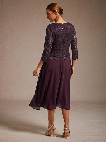 Women's Midi Dress Chiffon Dress Elegant Wedding Guest FashionChic