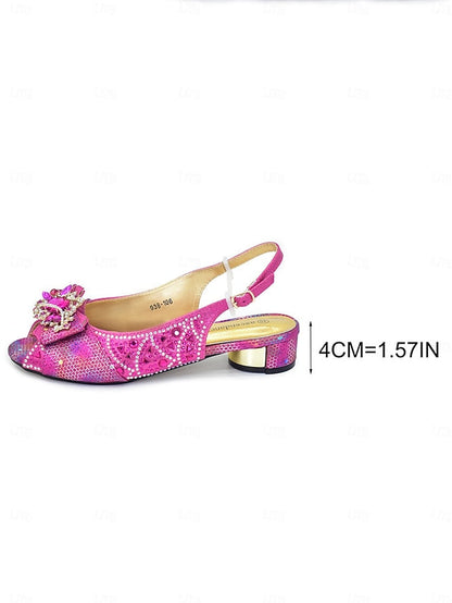 Clutch Women's Gold Matching Slingback and Heels Rhinestone FashionChic