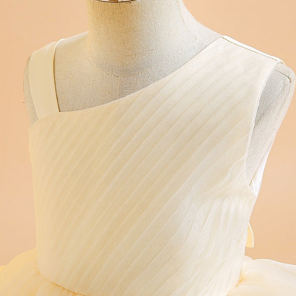 Kids Sleeveless Color Formal Girls' Dress Party Solid FashionChic