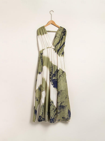 Tie-dye Printed Sleeveless Maxi Dress
