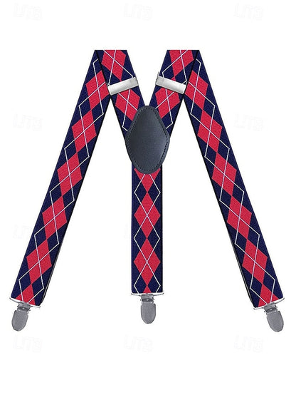 – Clip-On Pattern Men's Suspenders Classic Argyle FashionChic