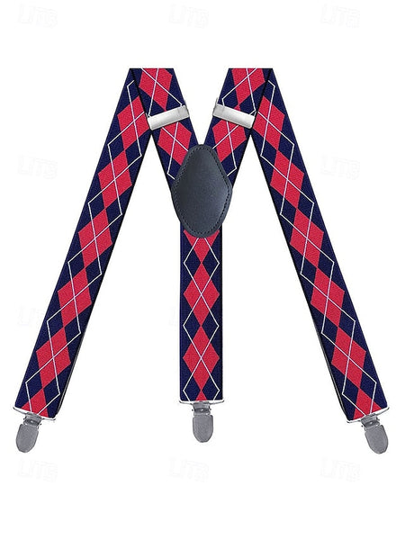 – Clip-On Pattern Men's Suspenders Classic Argyle FashionChic