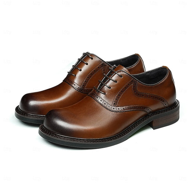 Shoes- Layer First Dress Genuine Oxford Men's Leather FashionChic