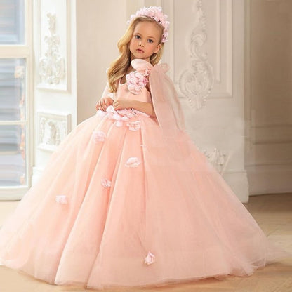 Summer Wedding Spring Girls' Dress 3D Sleeveless Sequin FashionChic