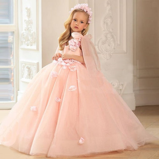 Summer Wedding Spring Girls' Dress 3D Sleeveless Sequin FashionChic