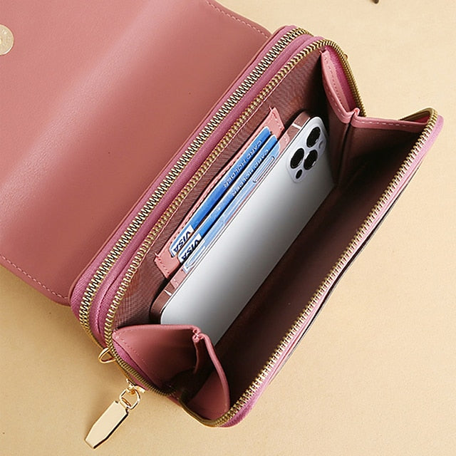 PU Crossbody Phone Bag Mobile Leather Women's Wallet FashionChic