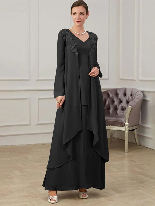 Wedding Mother Piece Bride Formal Dress Two Guest of Floor the FashionChic