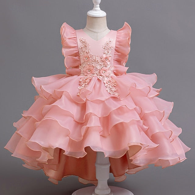 Dress Floral Asymmetrical Kids Girls' Party FashionChic