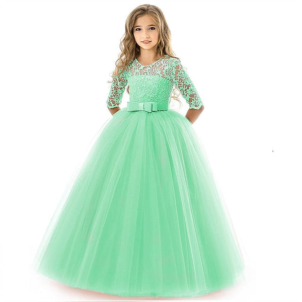 Wedding Flower Colored Girls' Girl Solid Dress Kids FashionChic