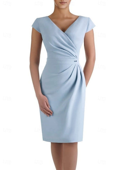 of the Guest Bride Mother Neck Elegant Dress Sheath V Wedding FashionChic