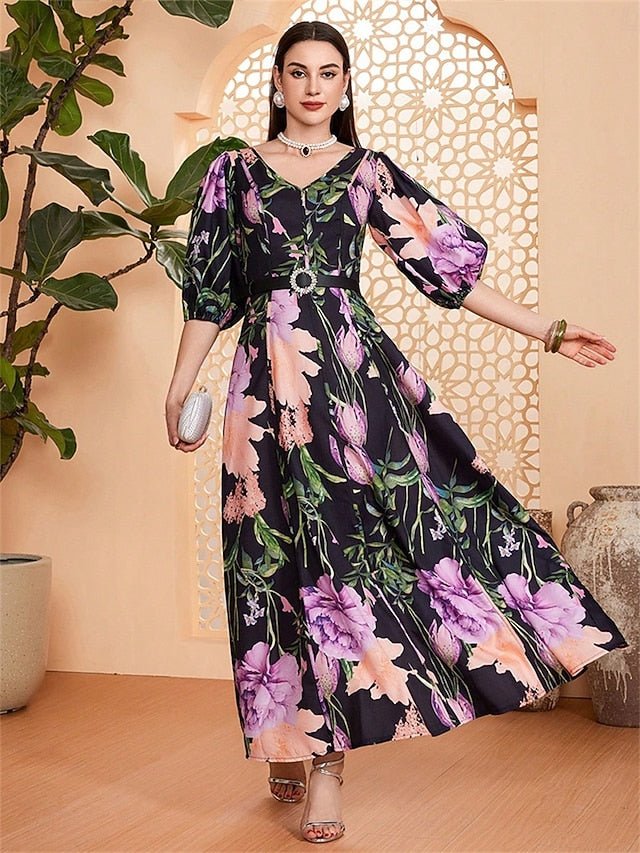 Mother Dress Neck Length of Elegant V the A-Line Bride Floor FashionChic