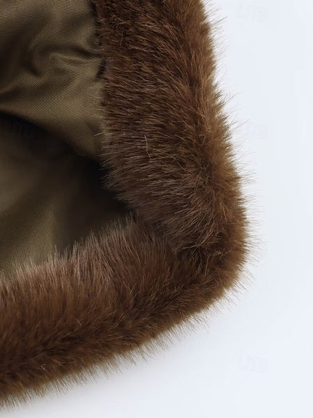 Coat Comfortable Faux Teddy Fur Women's Buttons Warm FashionChic