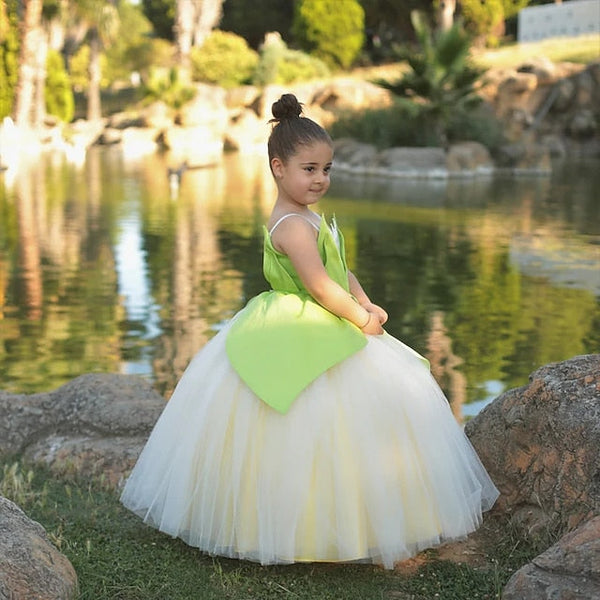 Flower Bell Princess Tinker Fairytale Theme Tiana Girl Dress FashionChic