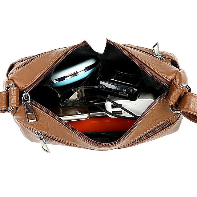 Faux Crossbody Black Bag Stylish Leather – Women's FashionChic