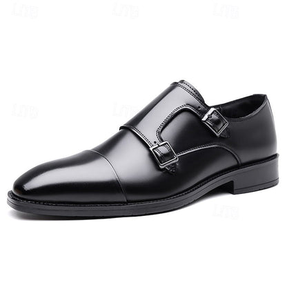 Strap Double – Men's Leather Elegant Shoes Monk Dress FashionChic