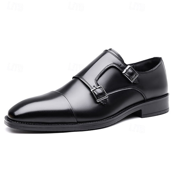– Shoes Strap Elegant Dress Monk Men's Leather Double FashionChic