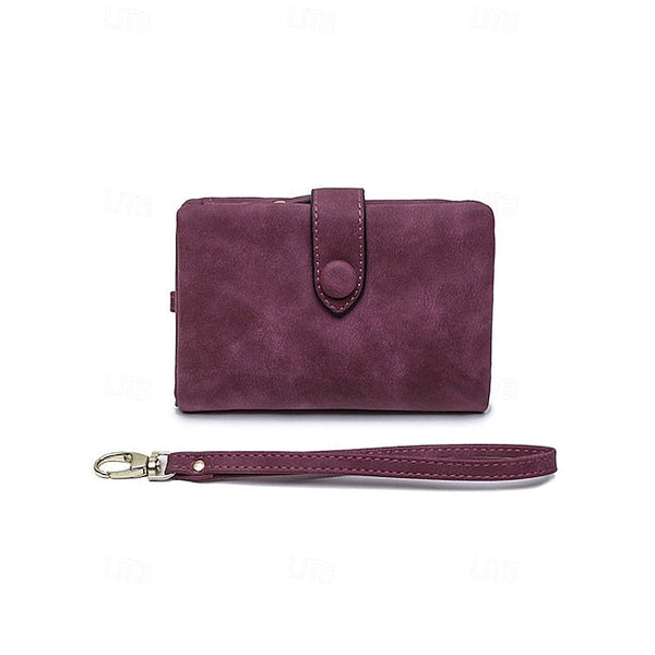 with Leather Women's Wrist Strap Faux Pink Wallet – FashionChic
