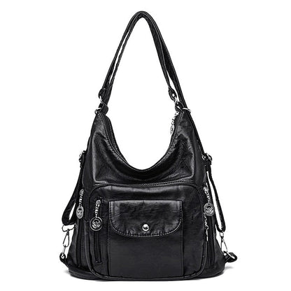 Bag - Leather Women's Faux Hobo Vintage-Style Brown FashionChic