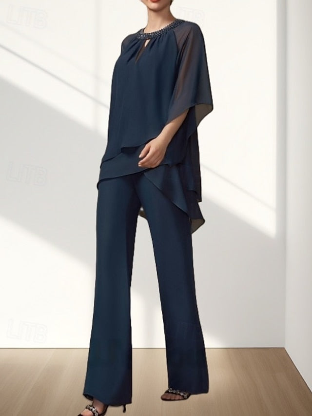 Guest Bride the Two Dress Piece Wedding Mother of Pantsuit FashionChic