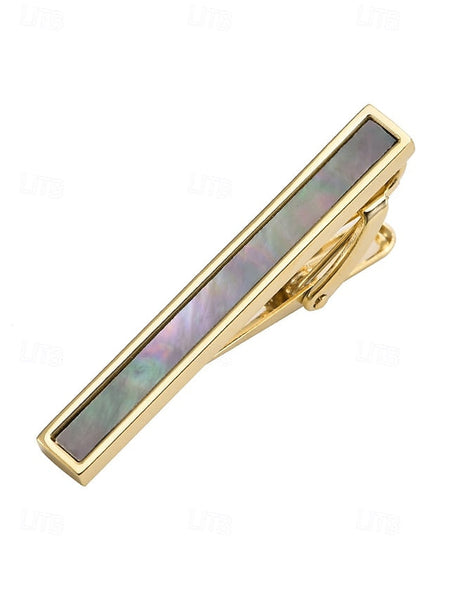 tie with and pearl brass inlaid mother clip of Men's FashionChic