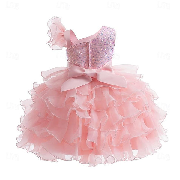 Gown Pageant Ball Flower Party Kids Dress Girls Wedding Ruffle FashionChic