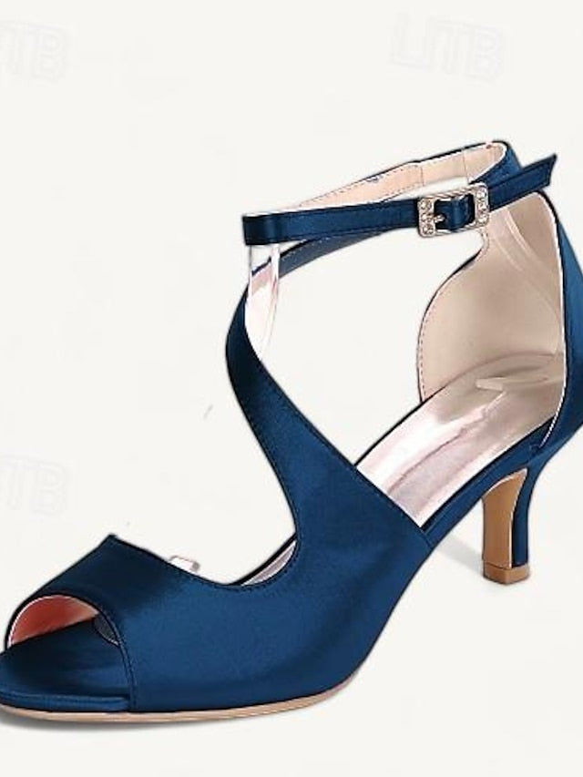Kitten Wedding Shoes Women's Heel Bridal Buckle Open FashionChic