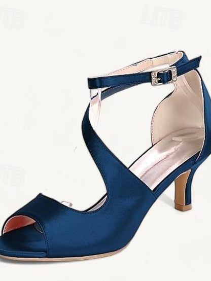 Kitten Wedding Shoes Women's Heel Bridal Buckle Open FashionChic
