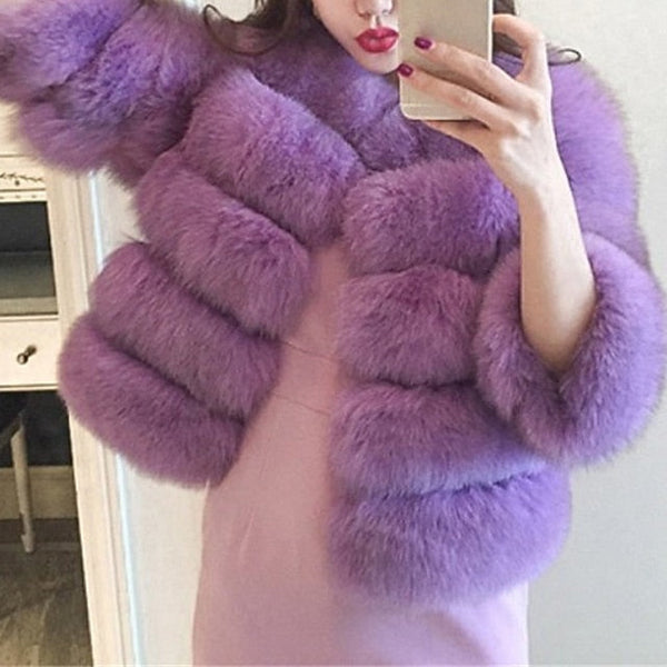 Elegant Faux Coat Comfortable Street Fur Active Women's FashionChic