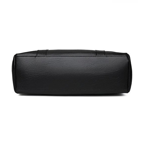 Bag Black – Leather Large Faux Women's Tote Stylish FashionChic