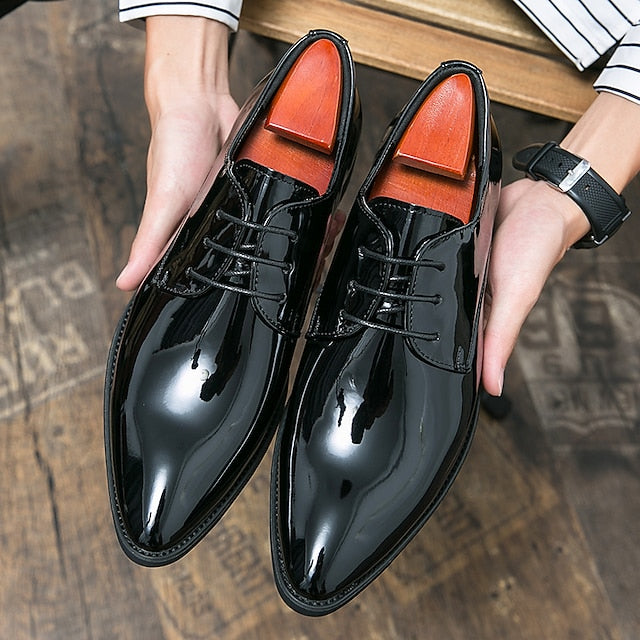 Shiny Formal Dress Shoes Oxford Patent – Men's Leather FashionChic