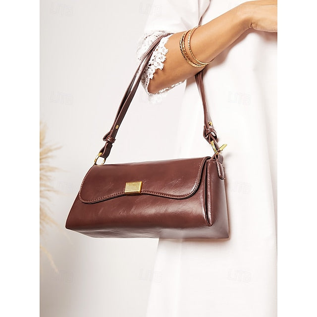 Daily Shopping Office Leather Tote Women's Baguette Bag PU FashionChic