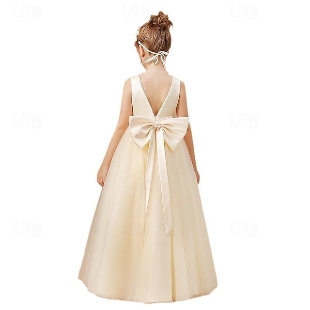 Girls' Girl Solid Kids Flower Dress Party Color FashionChic