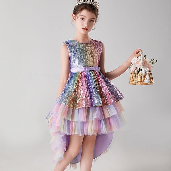 Party Girls' Kids Sleeveless Sequin Dress Wedding colour FashionChic