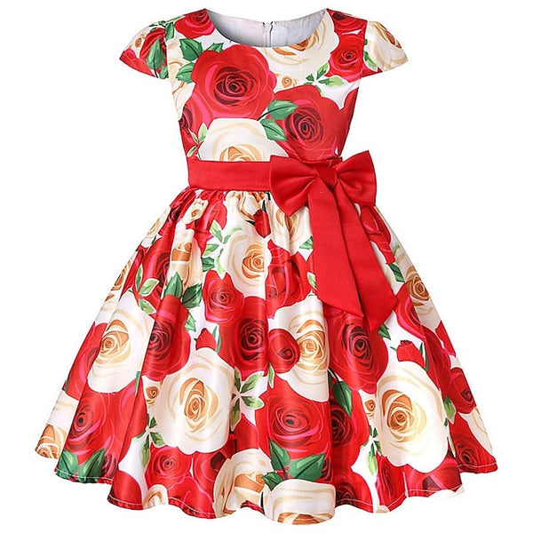 Kids Flower Dress Short Party Sleeve Floral Girls' FashionChic